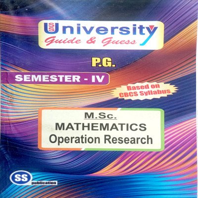 PG 4th Semester Math, Operation Research