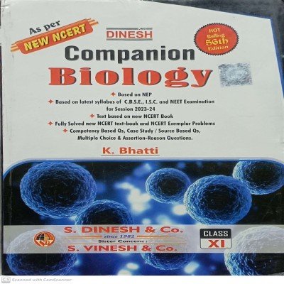 Dinesh companion biology class 12th in english
