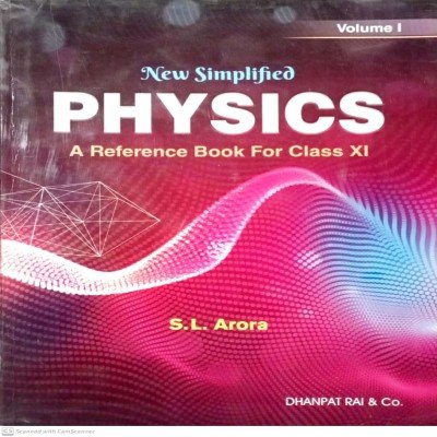 SL Arora New Simplified Physics Class 11th In English