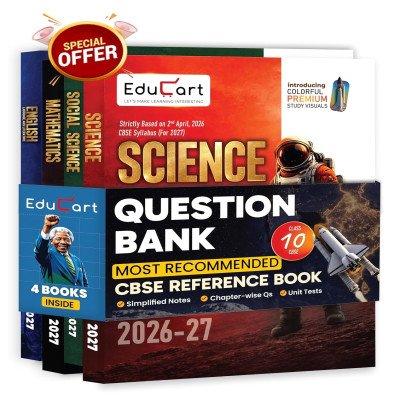Educart CBSE Class 10 Question Bank 2026-27 Combo Set of 4 Books | Science, Mathematics, Social Science & English | Chapter-wise | Competency-Based | CBSE 2027 Exam