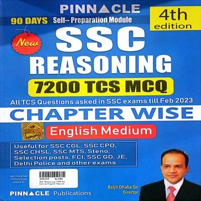 Pinnacle SSC reasoning 7200 TCS MCQ English medium