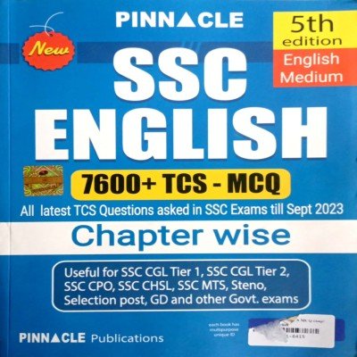 Pinnacle SSC English 7600+ TCS MCQ chapterwise